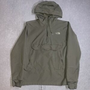 The‎ North Face Hoodie Mens Small Tekno Ridge Pullover 1/4 Zip Green Outdoors